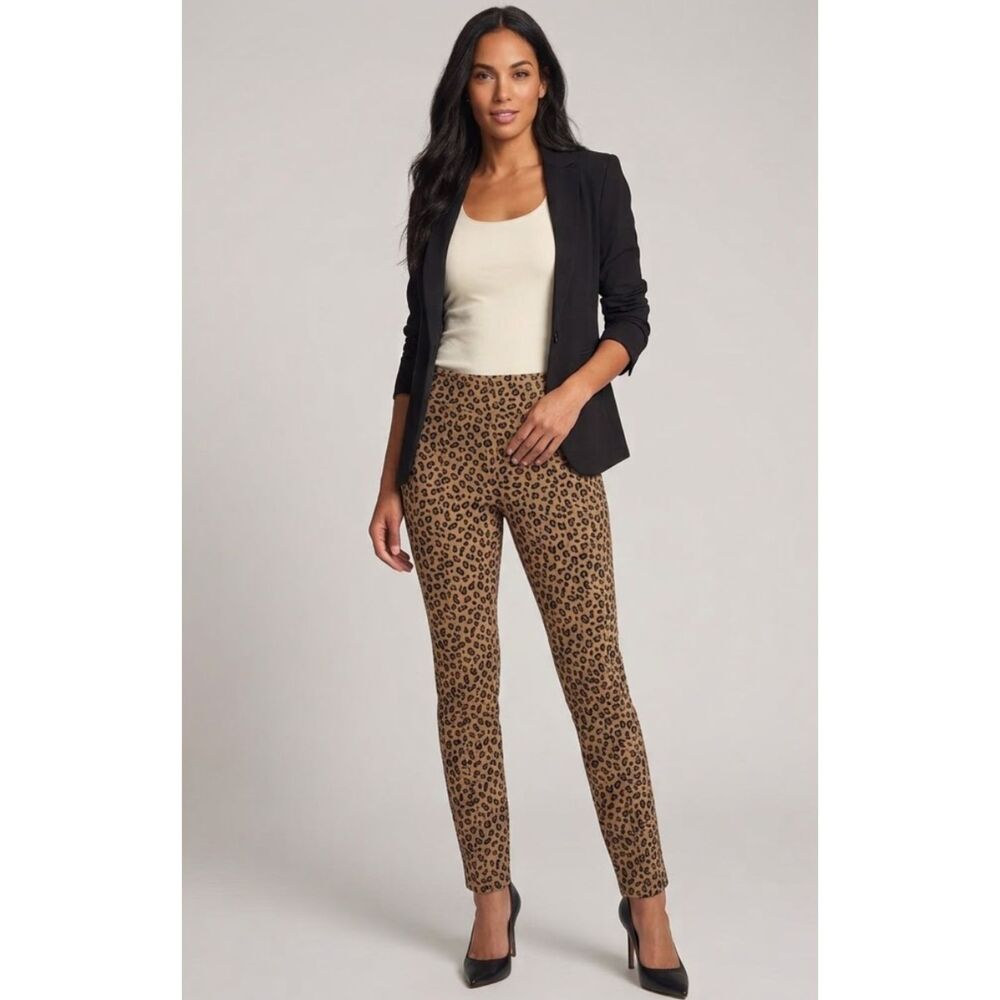 New  Old Navy High-Waist Ponte-Knit Leopard Animal Print Stevie Pants Women's XL